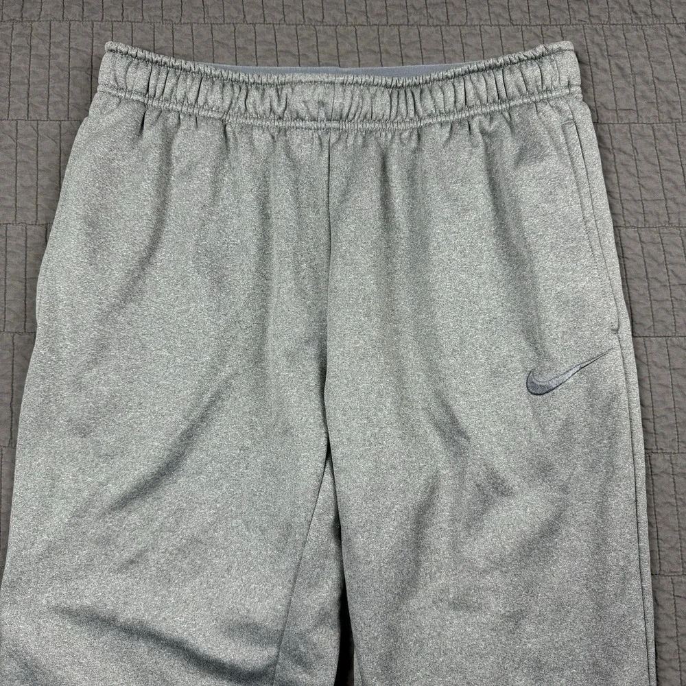 Nike Jogger Sweatpants Men's Large Gray‎ Therma Fit Workout Gym Swoosh Active